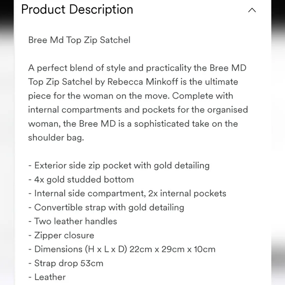 Rebecca Minkoff Bree MD Top Zip Satchel Black Pebbled Leather Purse Handbag - Picture 13 of 13